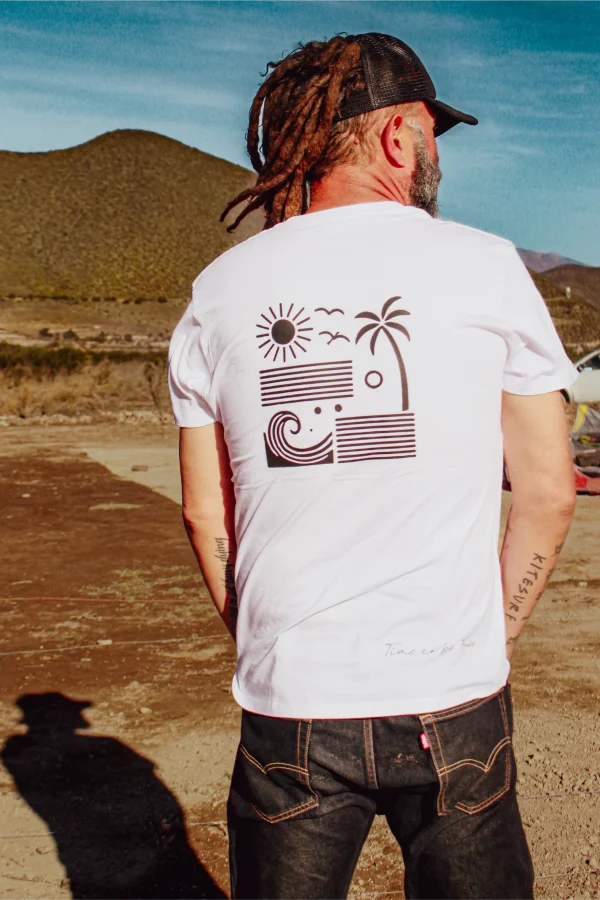 Pólera palmera blanca hombre - Wayka
